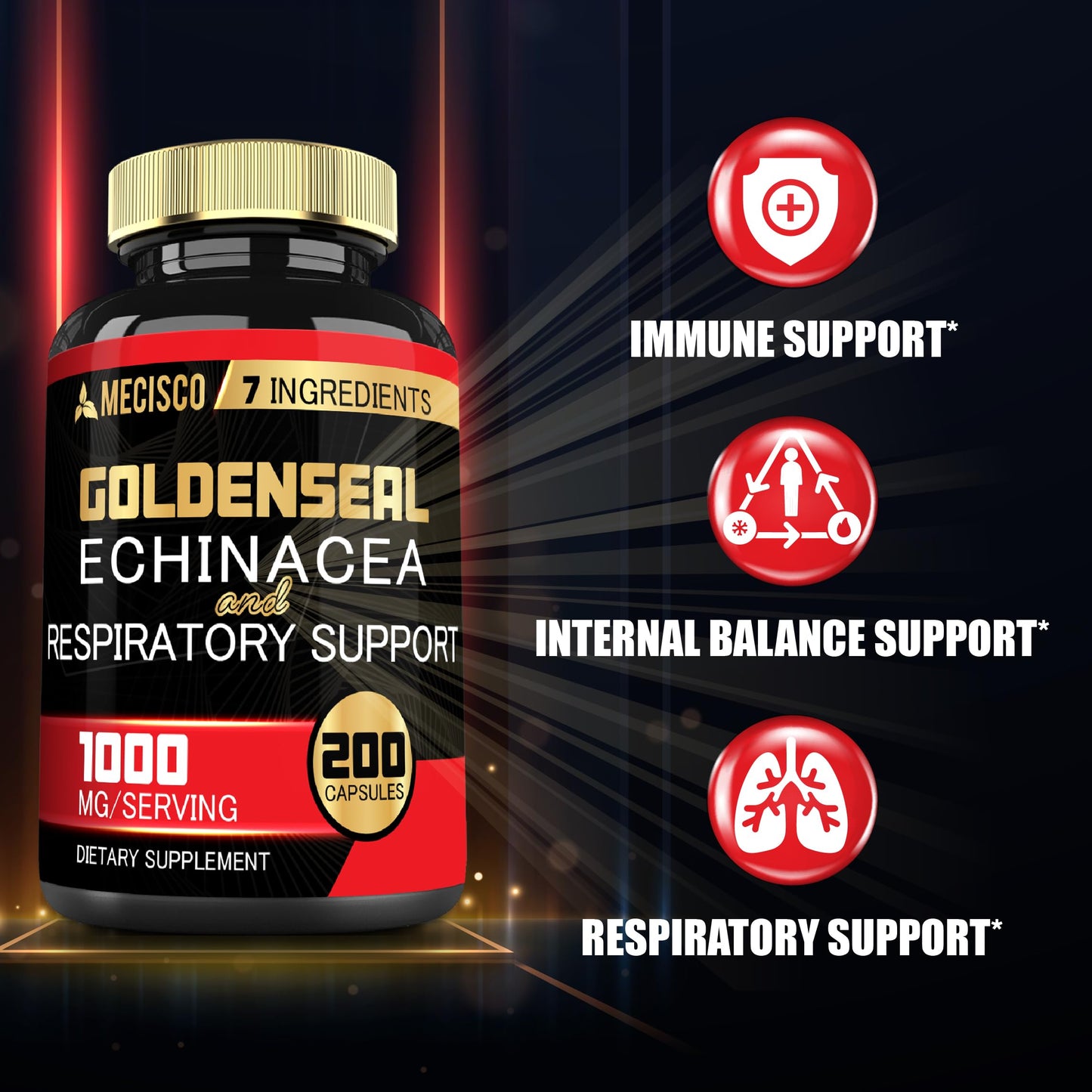Mecisco Goldenseal Root Capsule, 200 Capsules