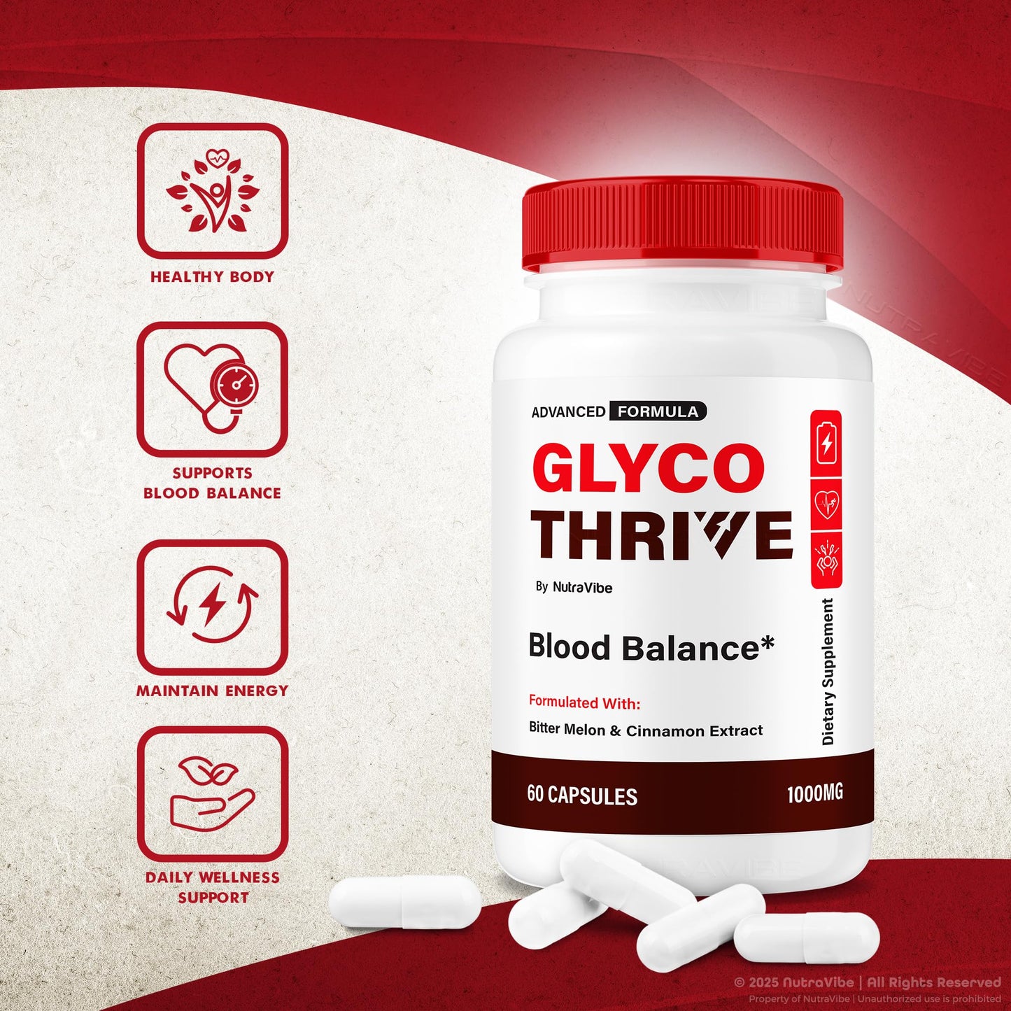 NutraVibe Glyco Thrive Capsules, 120 Capsules