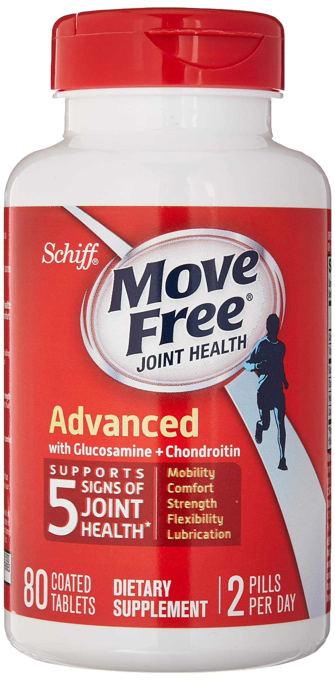 Move Free Advanced Joint Health Supplement with Glucosamine and Chondroitin Tablets, 80