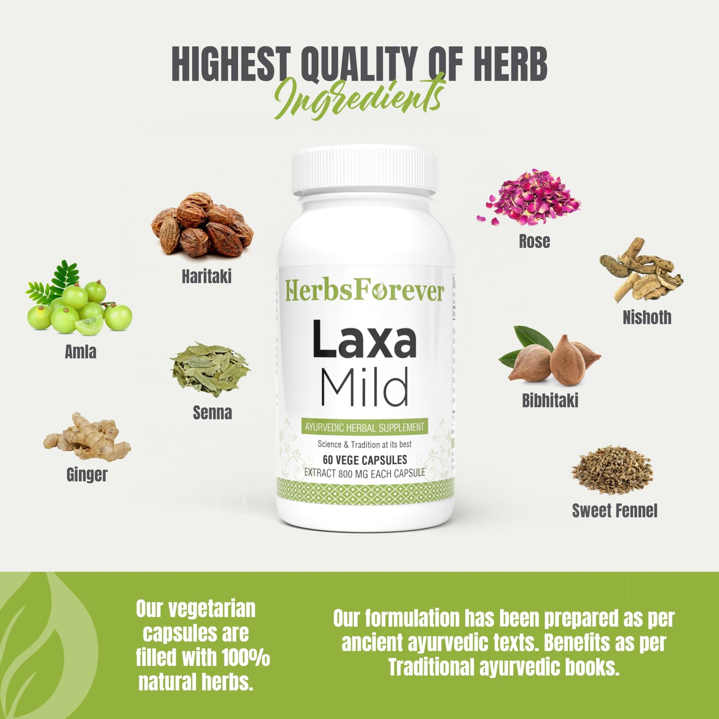 Herbsforever Laxa Mild Capsule 60 Count