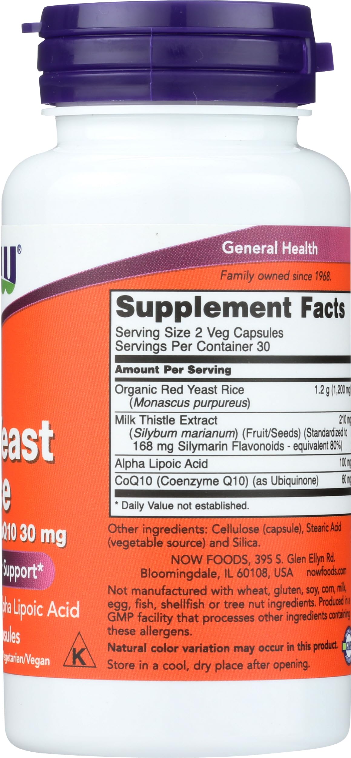 NOW Foods Red Yeast Rice 600 CoQ10 Capsules, 60 Count