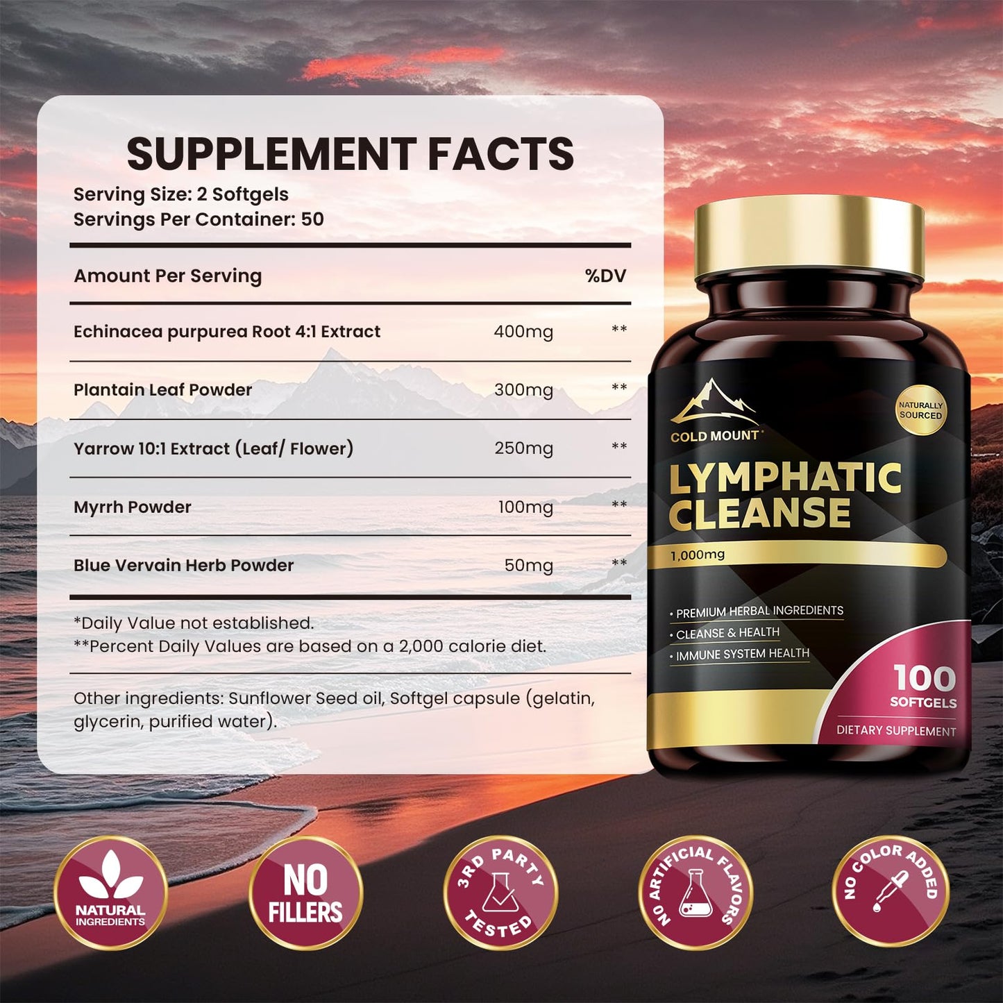 MEGNETA Premium Lymphatic Cleanse Capsule 60 Count