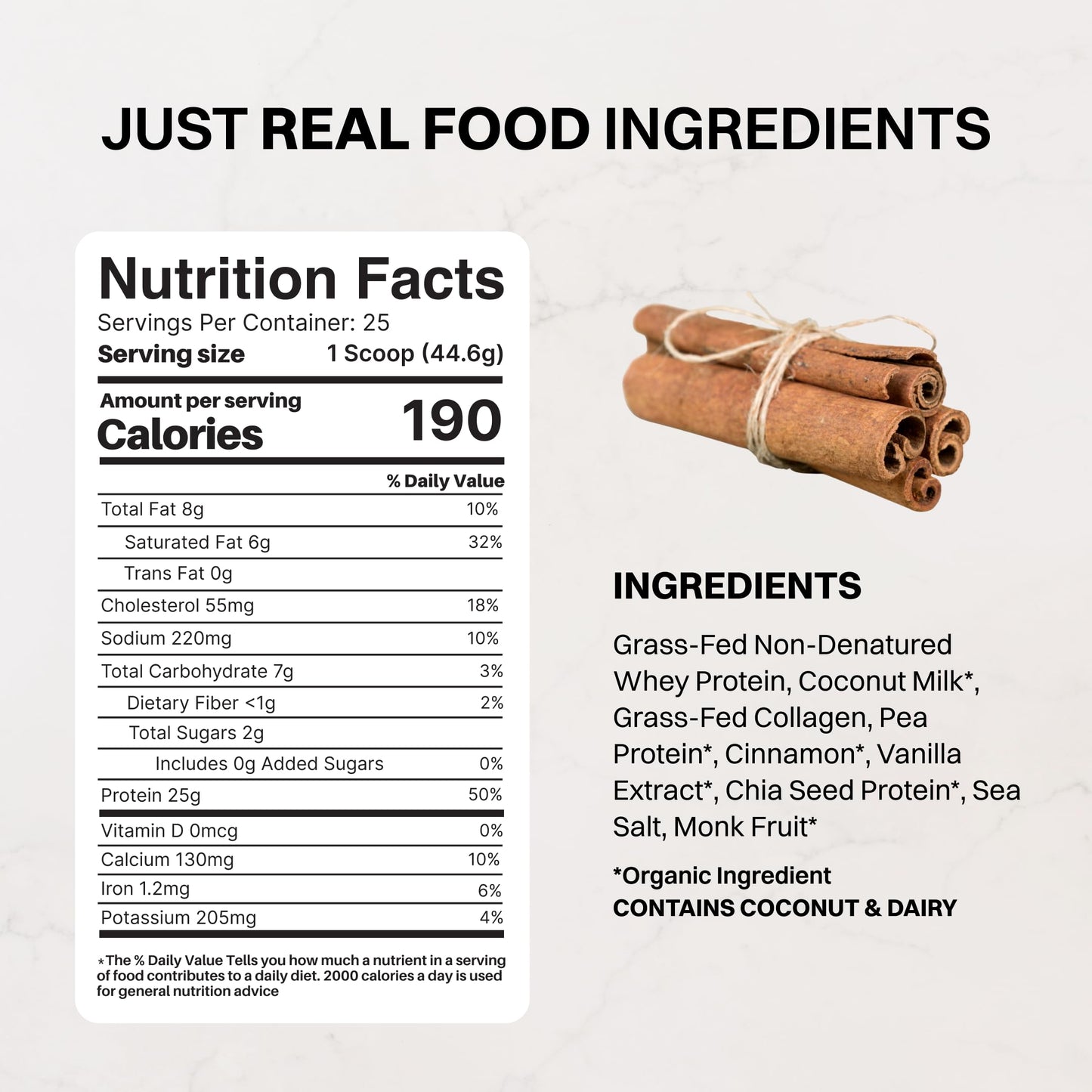 JUST INGREDIENTS Snickerdoodle Protein Powder 39.3