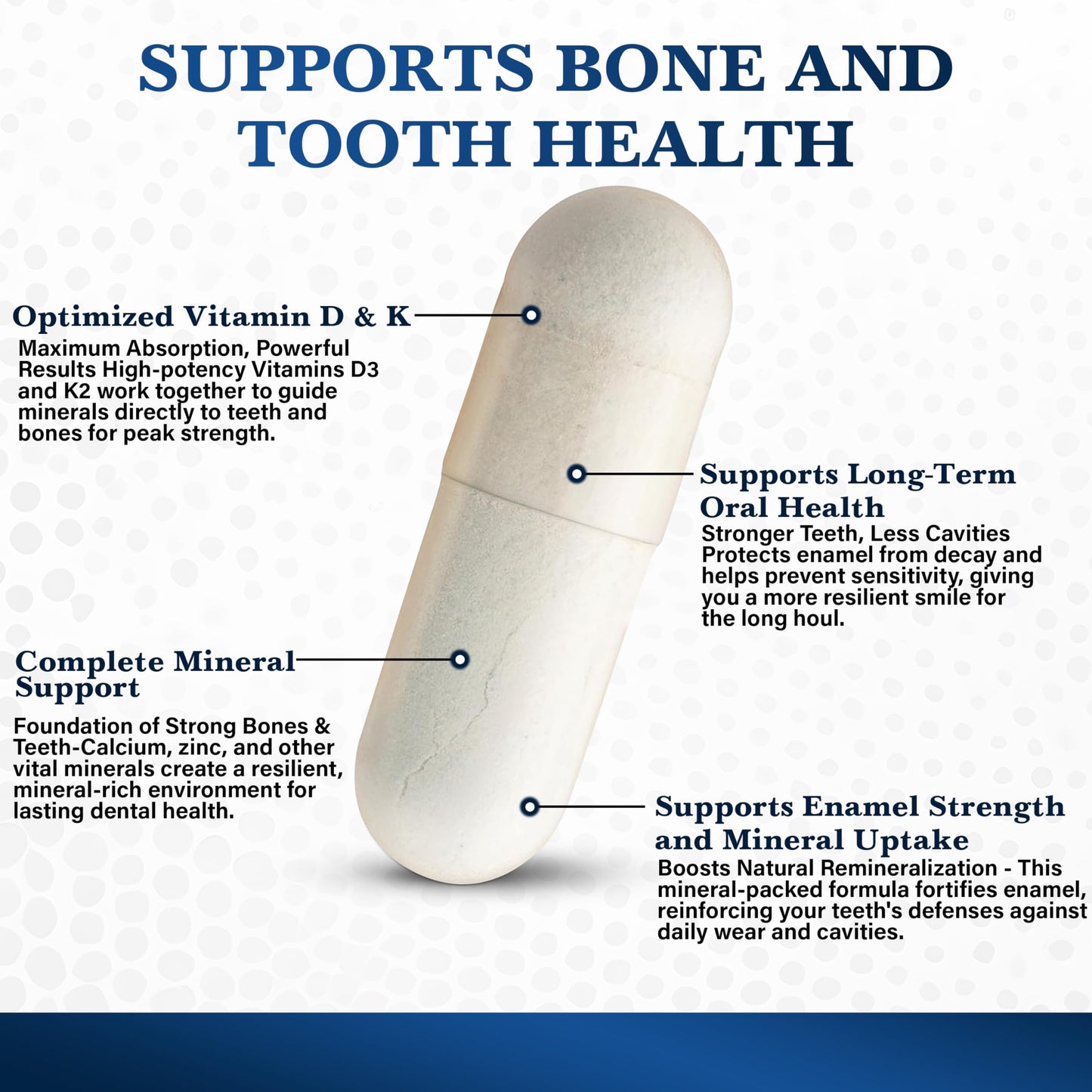Living Well with Dr. Michelle Tooth and Bone Formula with D3, K2 Capsule 120 Count