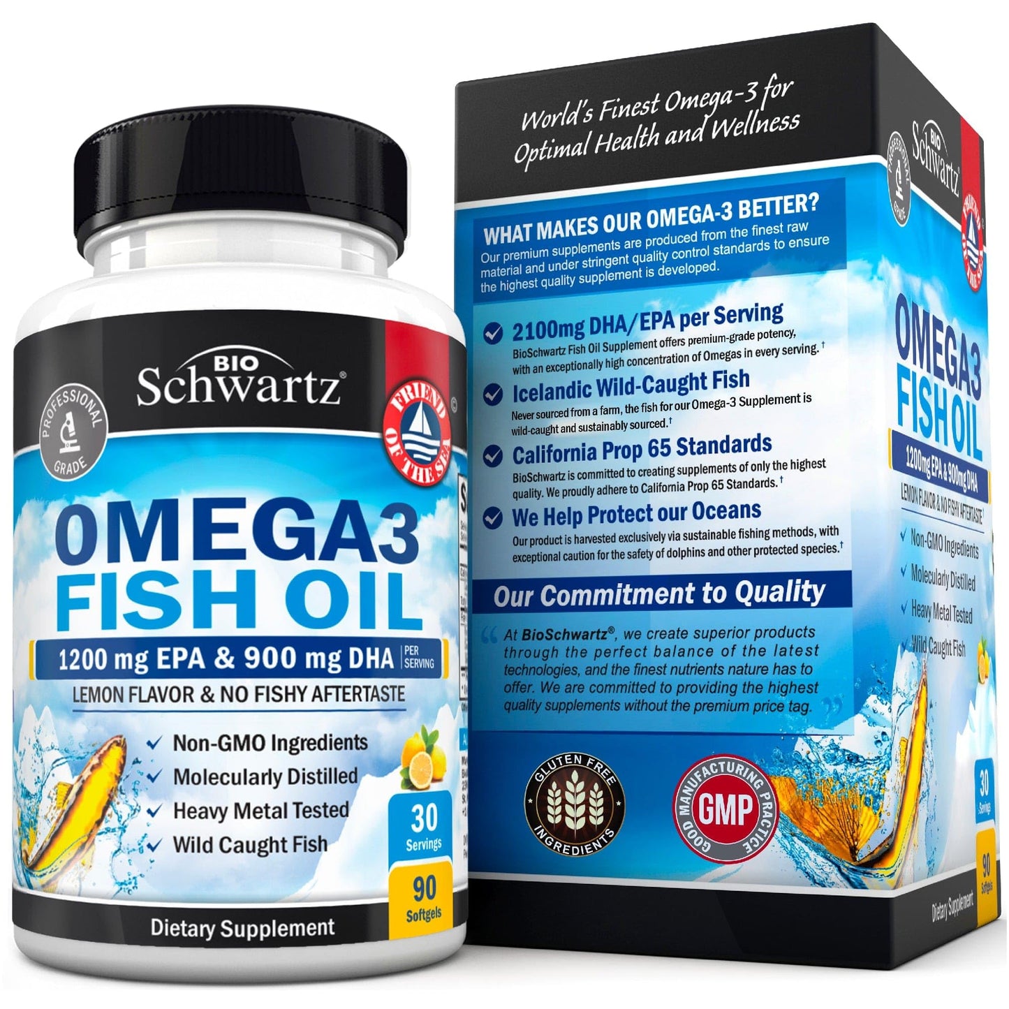 BioSchwartz Triple Strength Omega-3 Fish Oil Softgels 90 Count