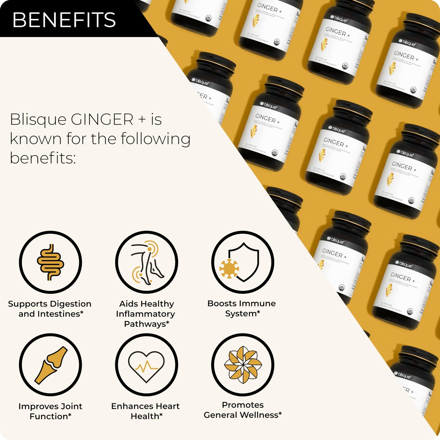 Blisque Organic Ginger Supplement 1 Capsule