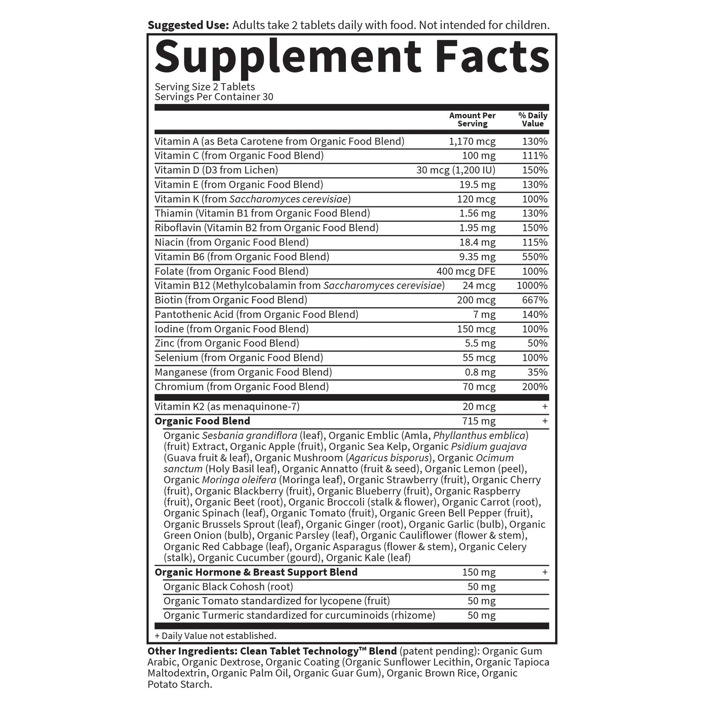 Garden of Life Organics Vitamins for Women 40+ Tablets, 60