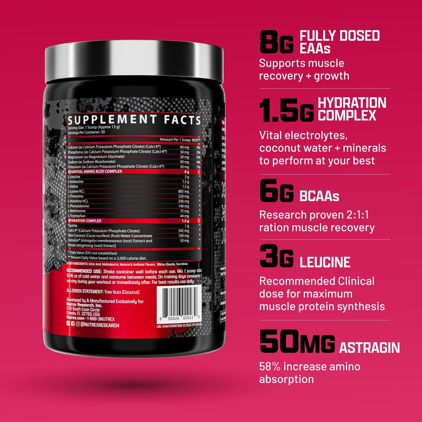 Nutrex Research EAA Hydration Powder 13.76 Ounce