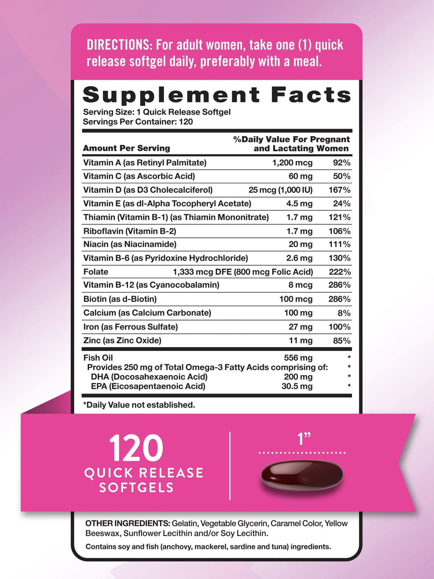Nature's Truth Prenatal Vitamin for Women Softgels 120
