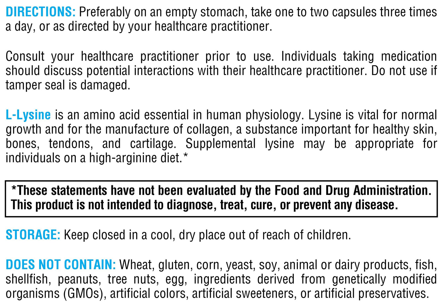 XYMOGEN L-Lysine Capsule, 90 Capsules