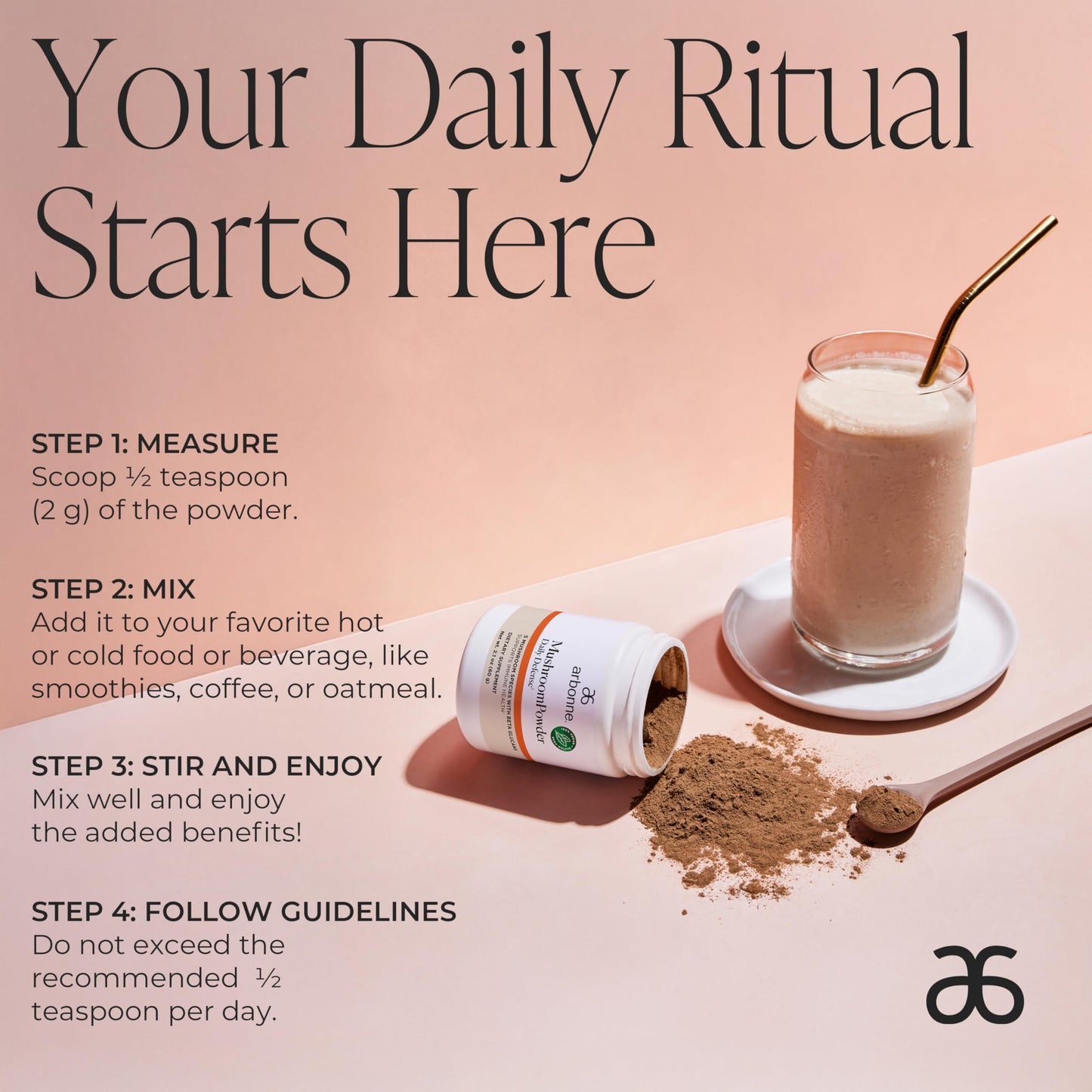 Arbonne Mushroom Powder Daily Defense Powder 2.1 oz