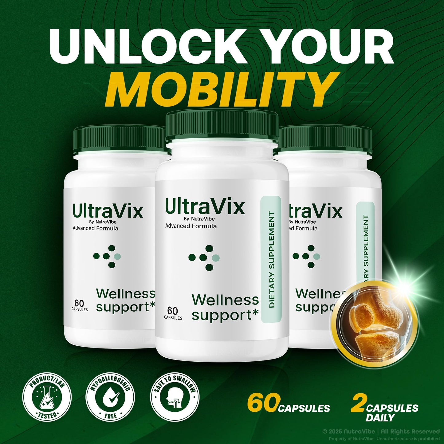 NutraVibe UltraVix Joint Support Capsules, 180 Capsules