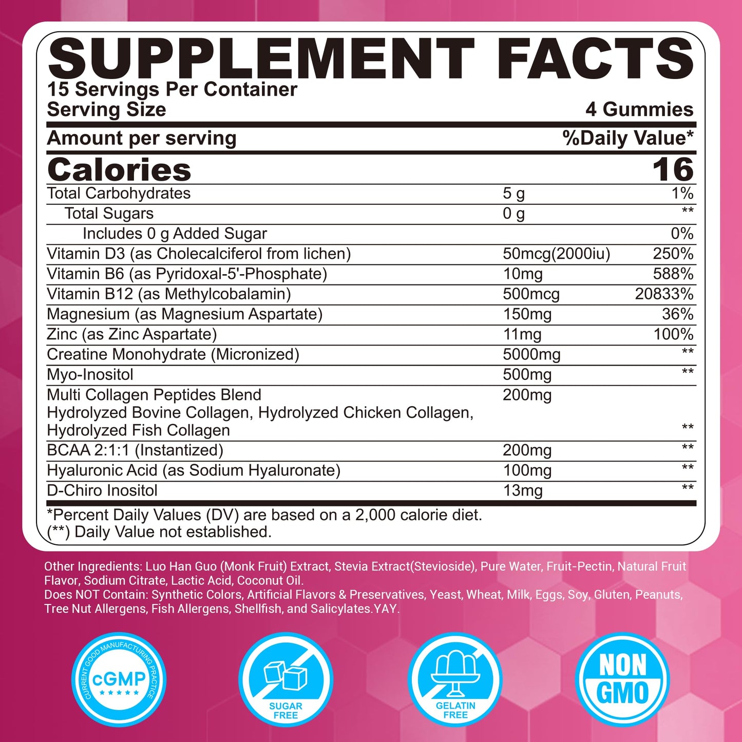 LILICARE Creatine for Women Gummies, 120 Count