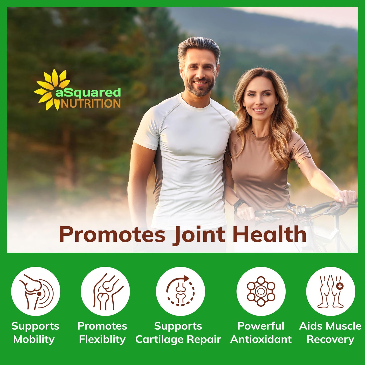 aSquared Nutrition Glucosamine Chondroitin Turmeric MSM Boswellia Capsules, 120 Count