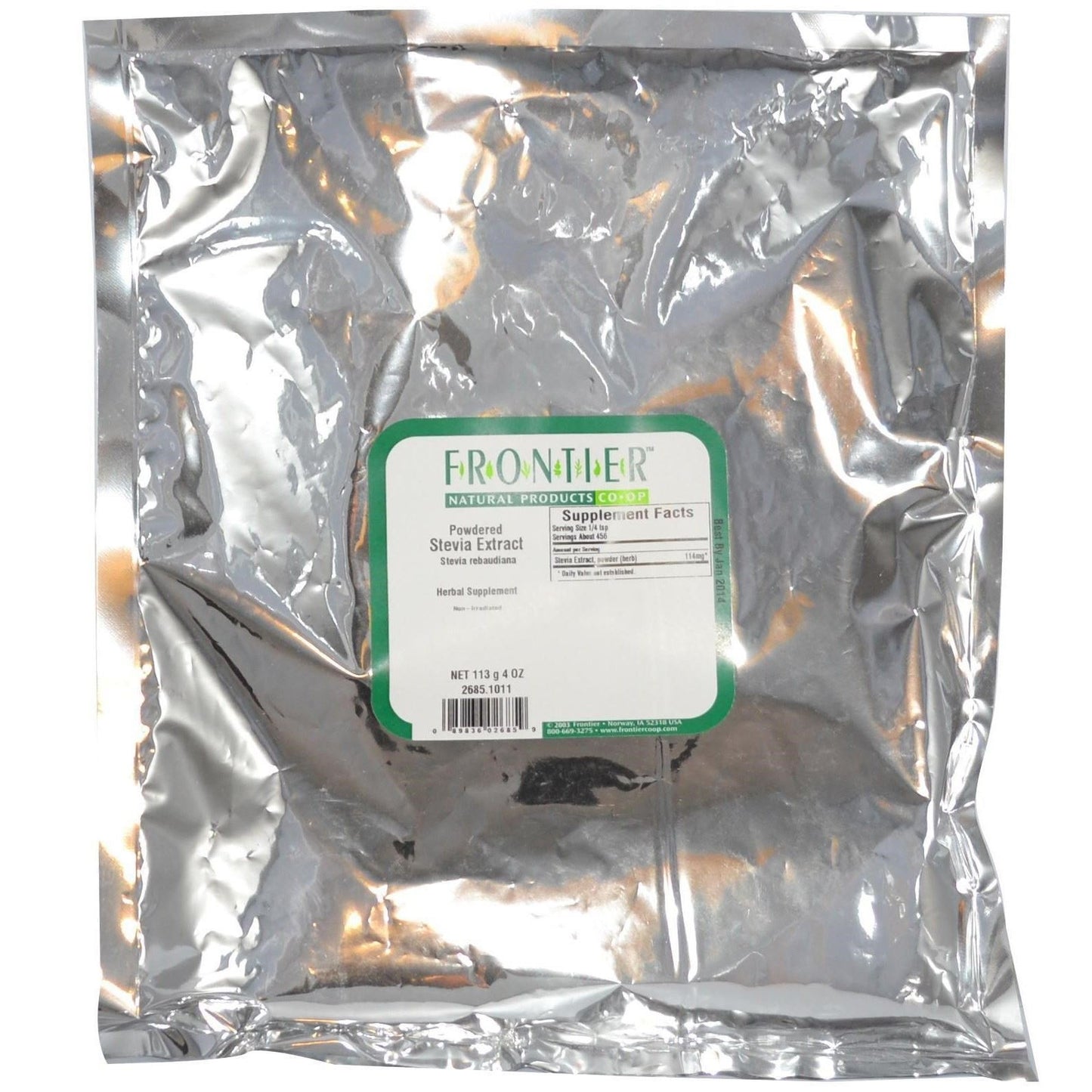 Frontier Co-op Stevia 85% Steviosides Extract (White) Powder, 4 oz