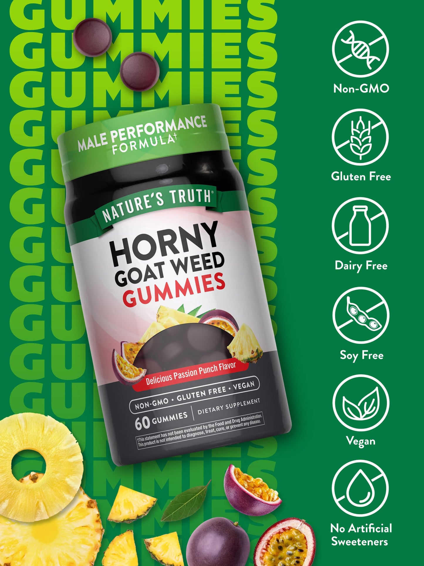 Nature's Truth Horny Goat Weed Gummies with Maca Root, 60 Count