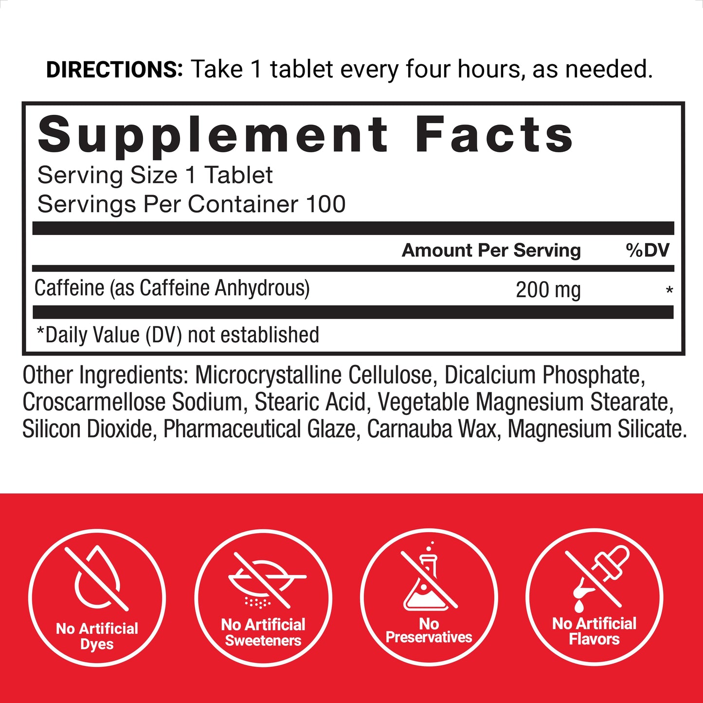 Force Factor Creatine Powder 60 Servings and Caffeine Tablets 100 Tablets