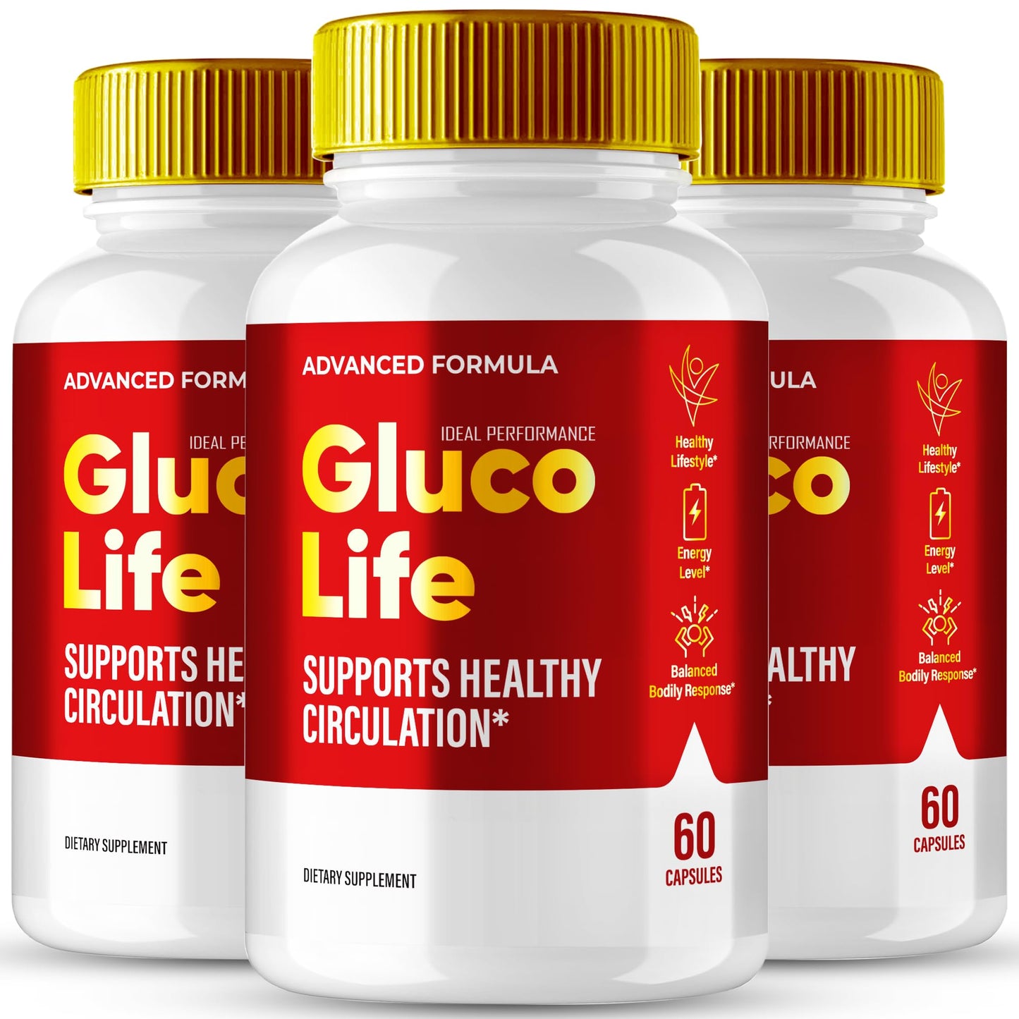IDEAL PERFORMANCE Gluco Life Blood Capsules - Glycogen Support Advanced Blood Formula - All Natural, 180 Capsules