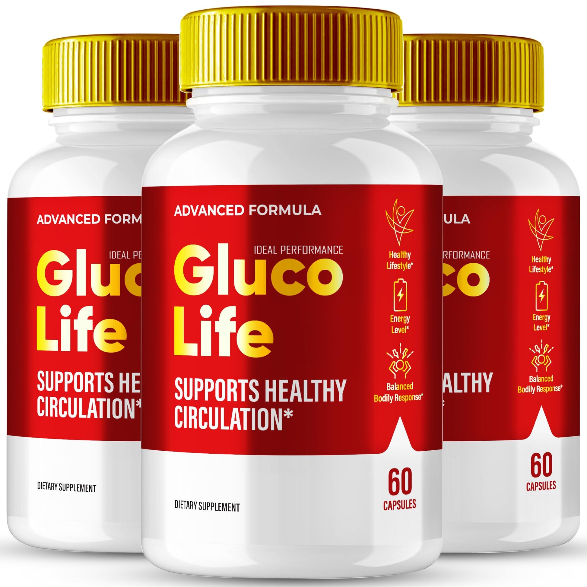 IDEAL PERFORMANCE Gluco Life Blood Capsules - Glycogen Support Advanced Blood Formula - All Natural, 180 Capsules