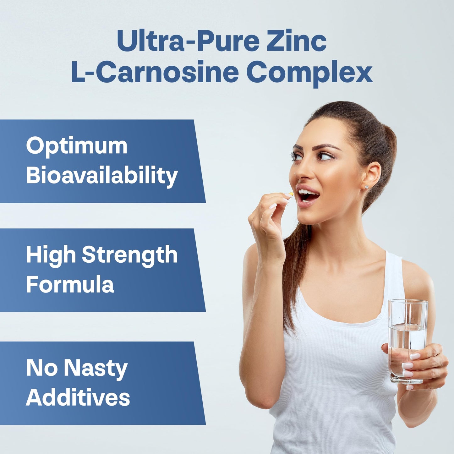 Longevity Box Zinc L-Carnosine Supplement 75mg, 90 Capsules
