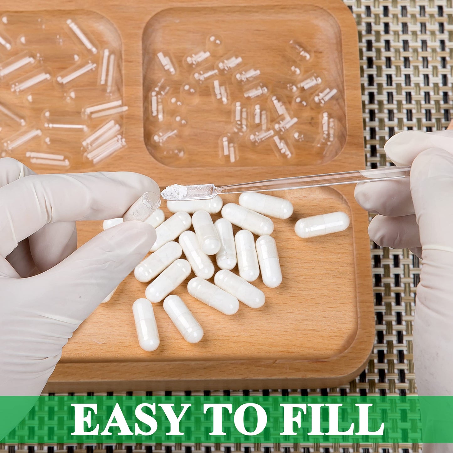 Wananfu Size 2 Empty Vegetarian Capsules, 1000 Count