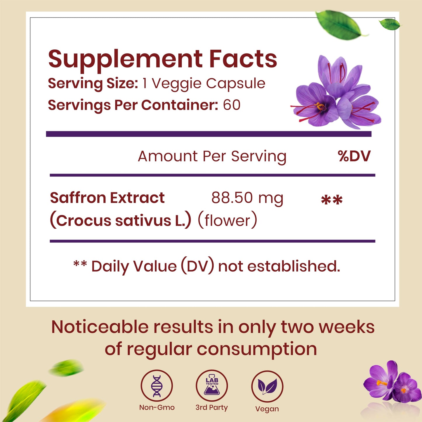 Catalyst Nutrition Pure Saffron Extract Capsules, 60 Capsules