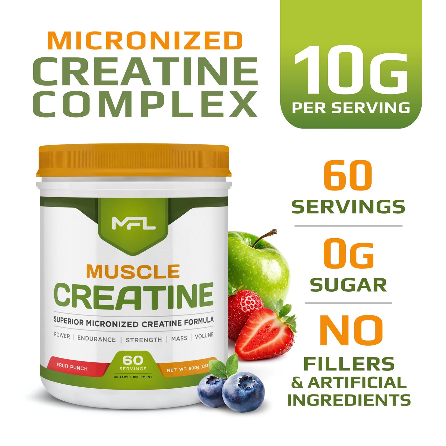 MUSCLE FOOD LABS MFL Muscle Creatine Powder 21.12 oz