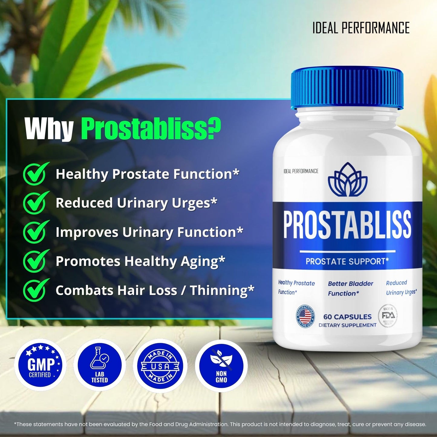 IDEAL PERFORMANCE ProstaBliss Prostate Capsules, 60 Count
