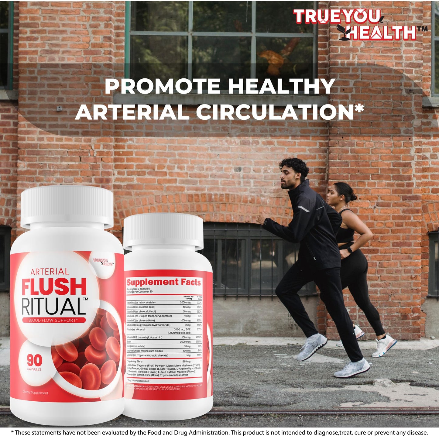 True You Health Arterial Flush Ritual Blood Flow Support Capsules 90 Count