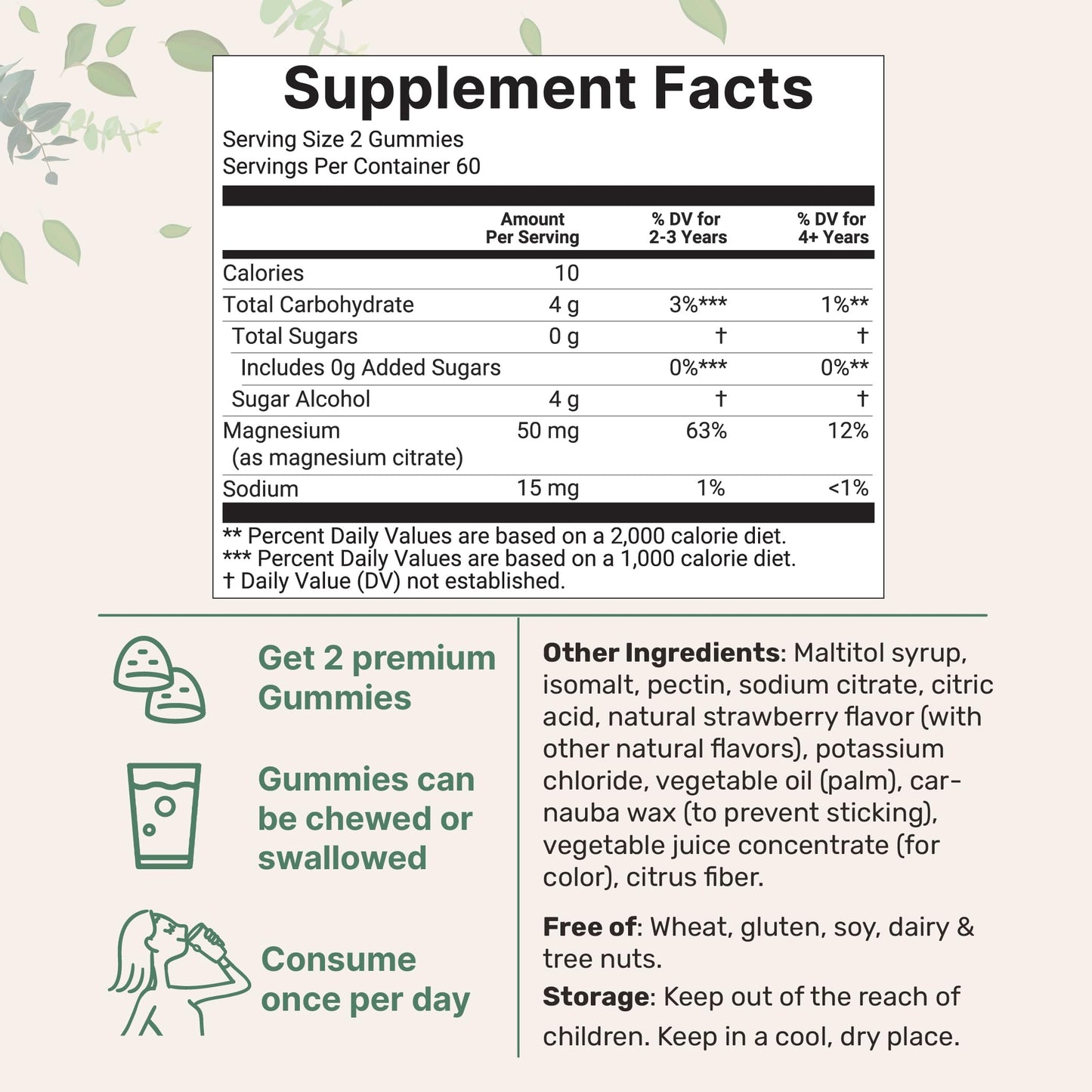 Micro Ingredients Kids Magnesium Gummies for Age 2+ 120 Count