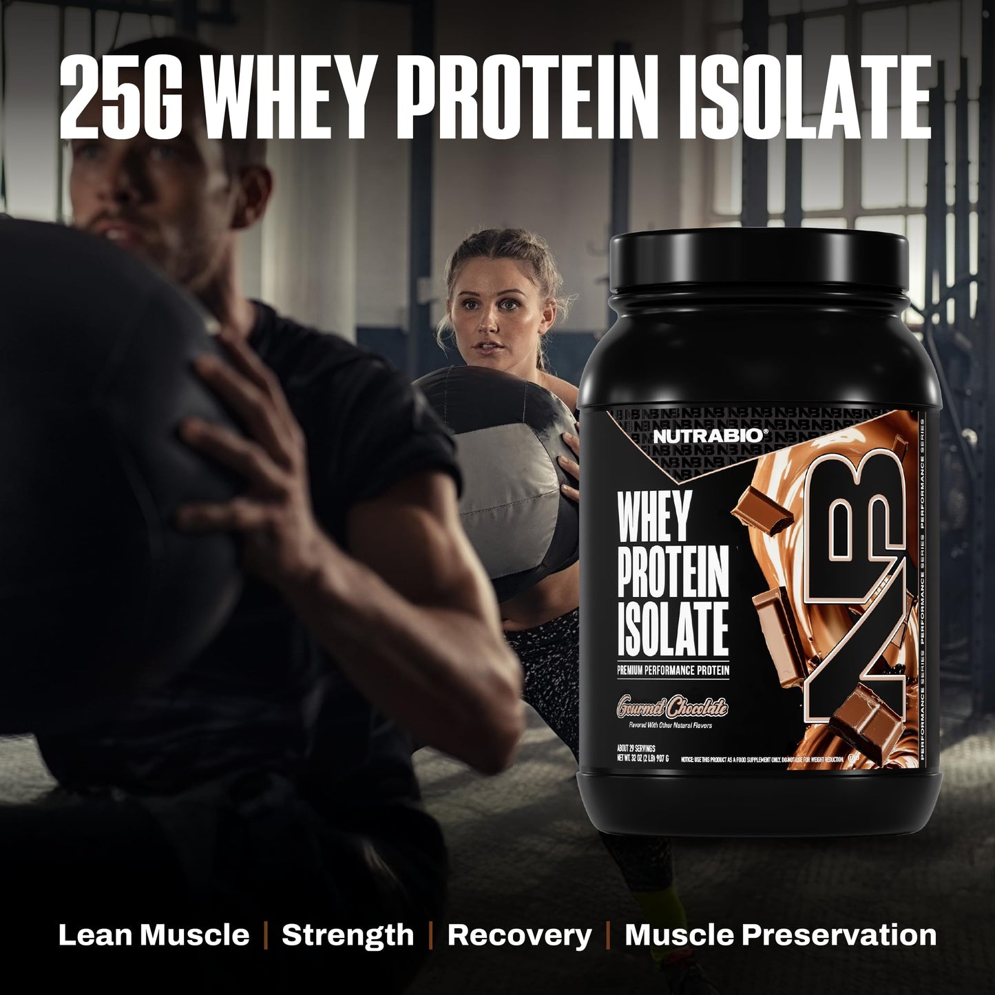 NutraBio 100% Whey Protein Isolate Protein Powder Alpine Vanilla, 32 Servings