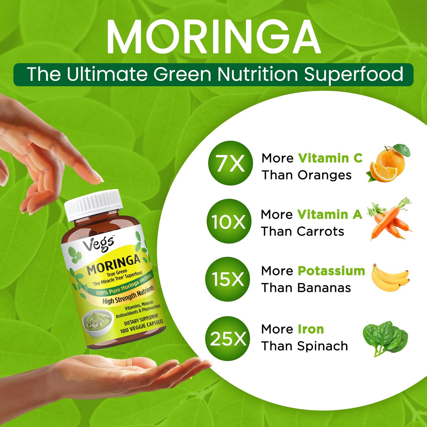 Vegs Moringa Capsules 180 Capsules