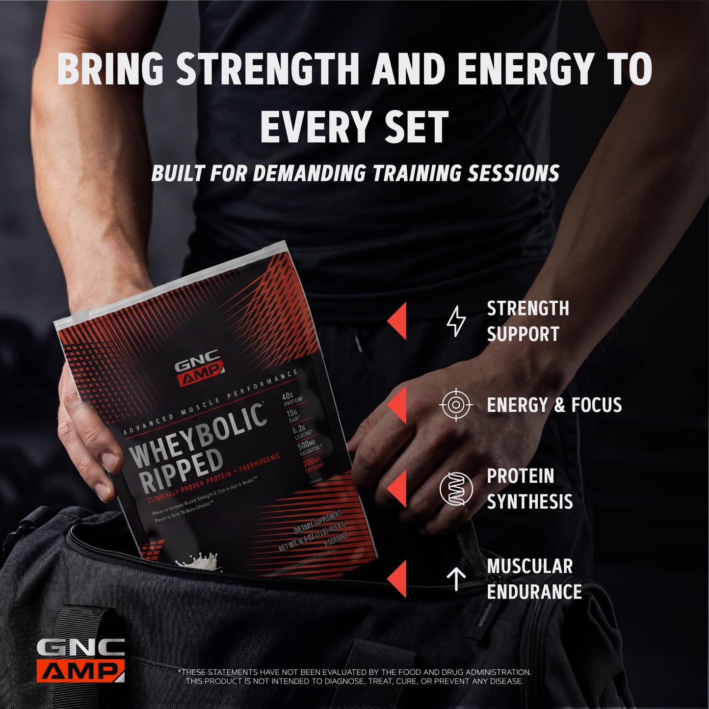 GNC AMP Wheybolic Ripped - Classic Vanilla Whey Protein Powder, 16.6