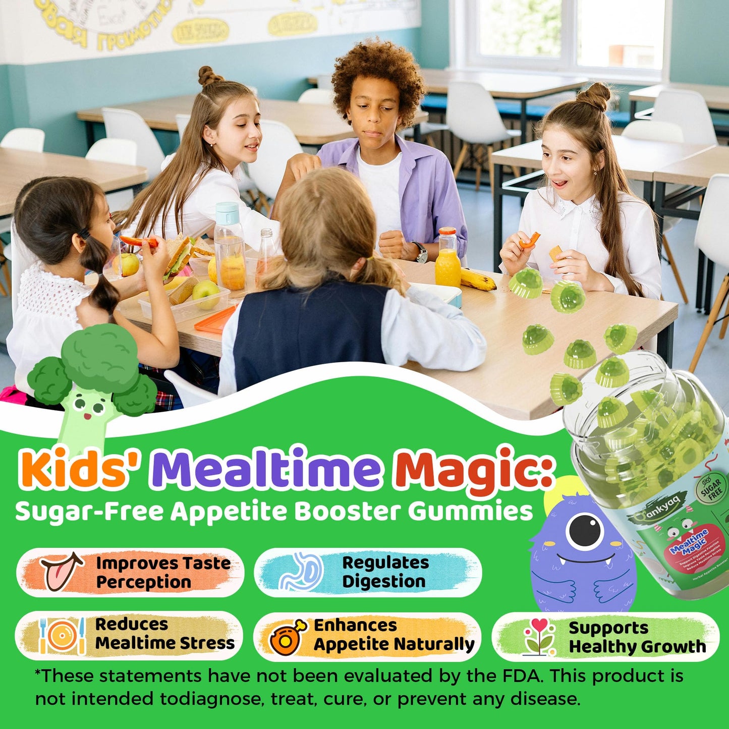 Q'ankyaq Appetite Booster for Kids Weight Gain Gummies, 60 Gummies