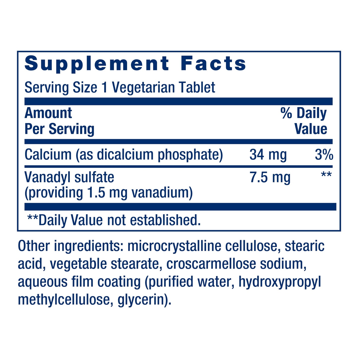 Life Extension Vanadyl Sulfate, 100 Tablets