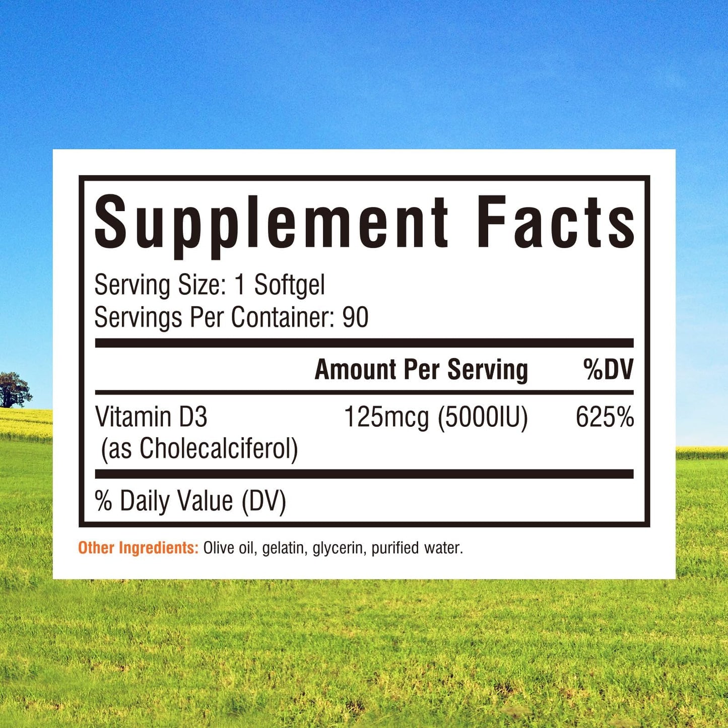 Innate Vitality Vitamin D3 5000 IU (125 mcg) 90 Softgels