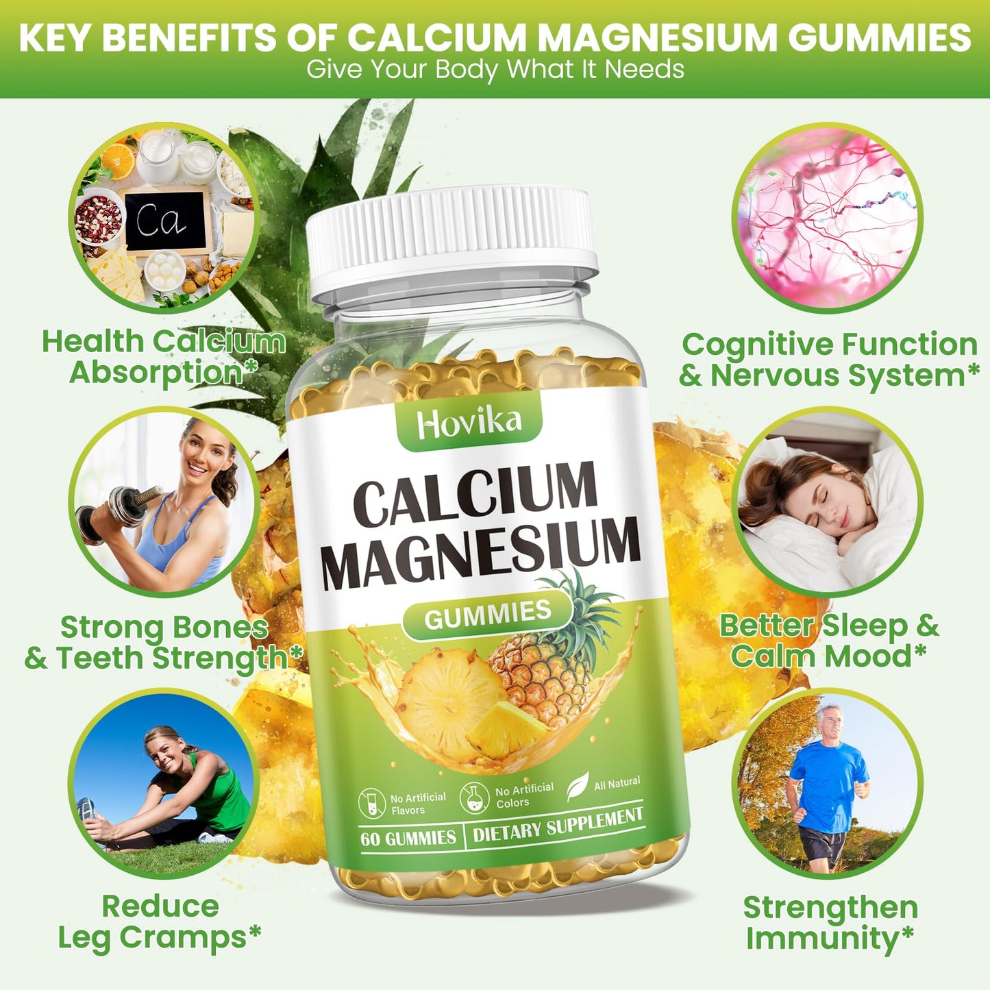 Hovika Calcium Magnesium Zinc Gummies 60 Gummies