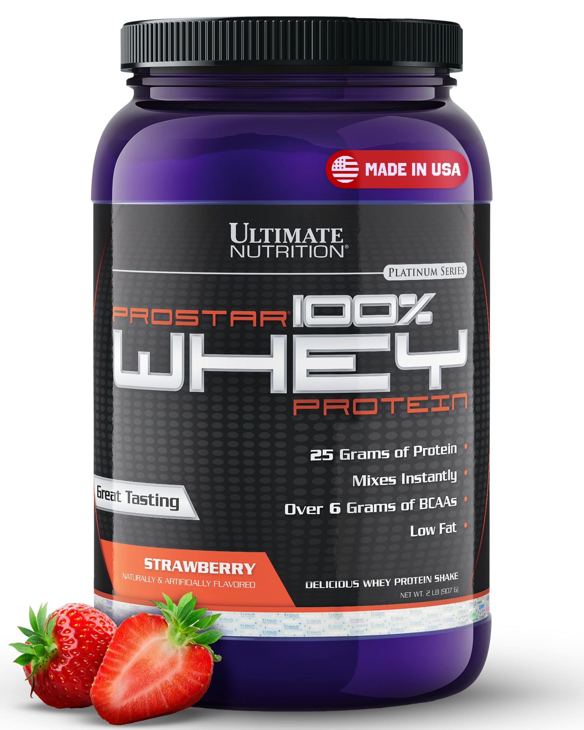 Ultimate Nutrition Prostar Whey Protein Isolate Powder, Strawberry, 32 Servings