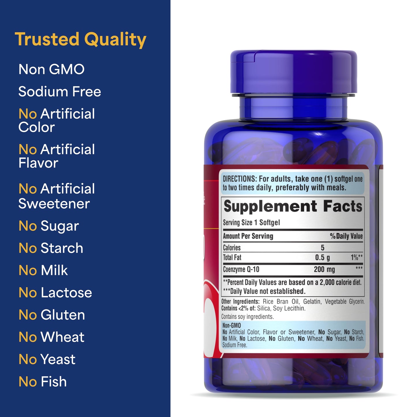 Puritan's Pride Coenzyme Q10 200mg Softgels 120 Count