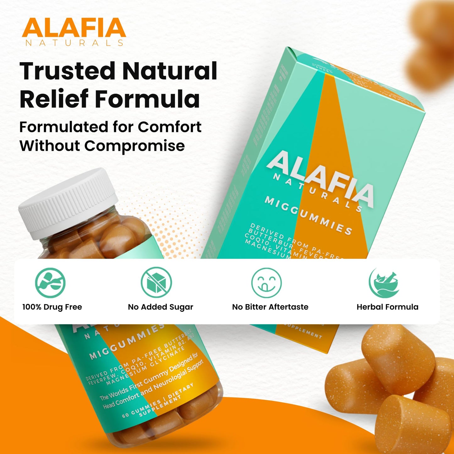 Alafia Naturals Miggummies Cranial Comfort and Support Gummy 60 Count