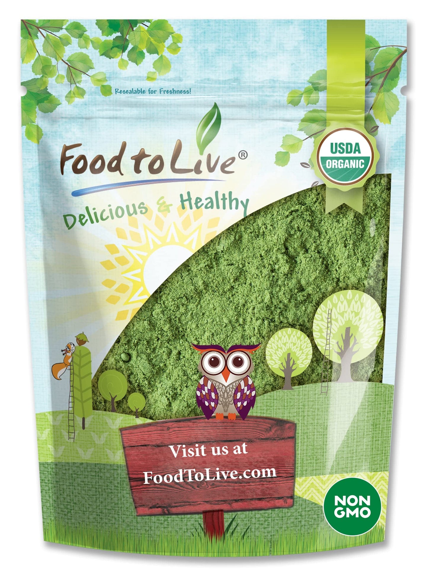Food to Live Organic SuperGreens Powder Blend, Powder, 8 oz