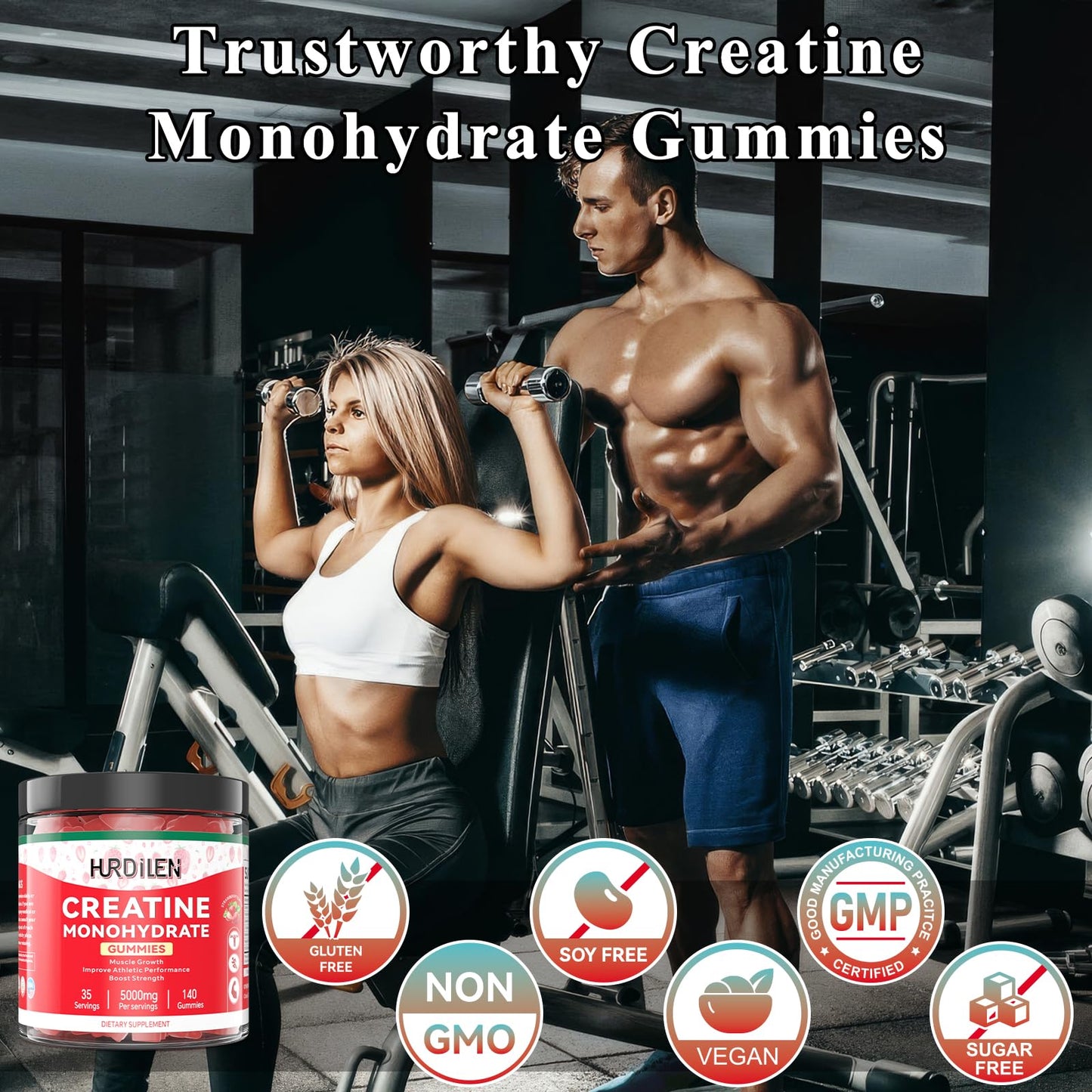 Hurdilen Creatine Monohydrate Gummy 140 Count