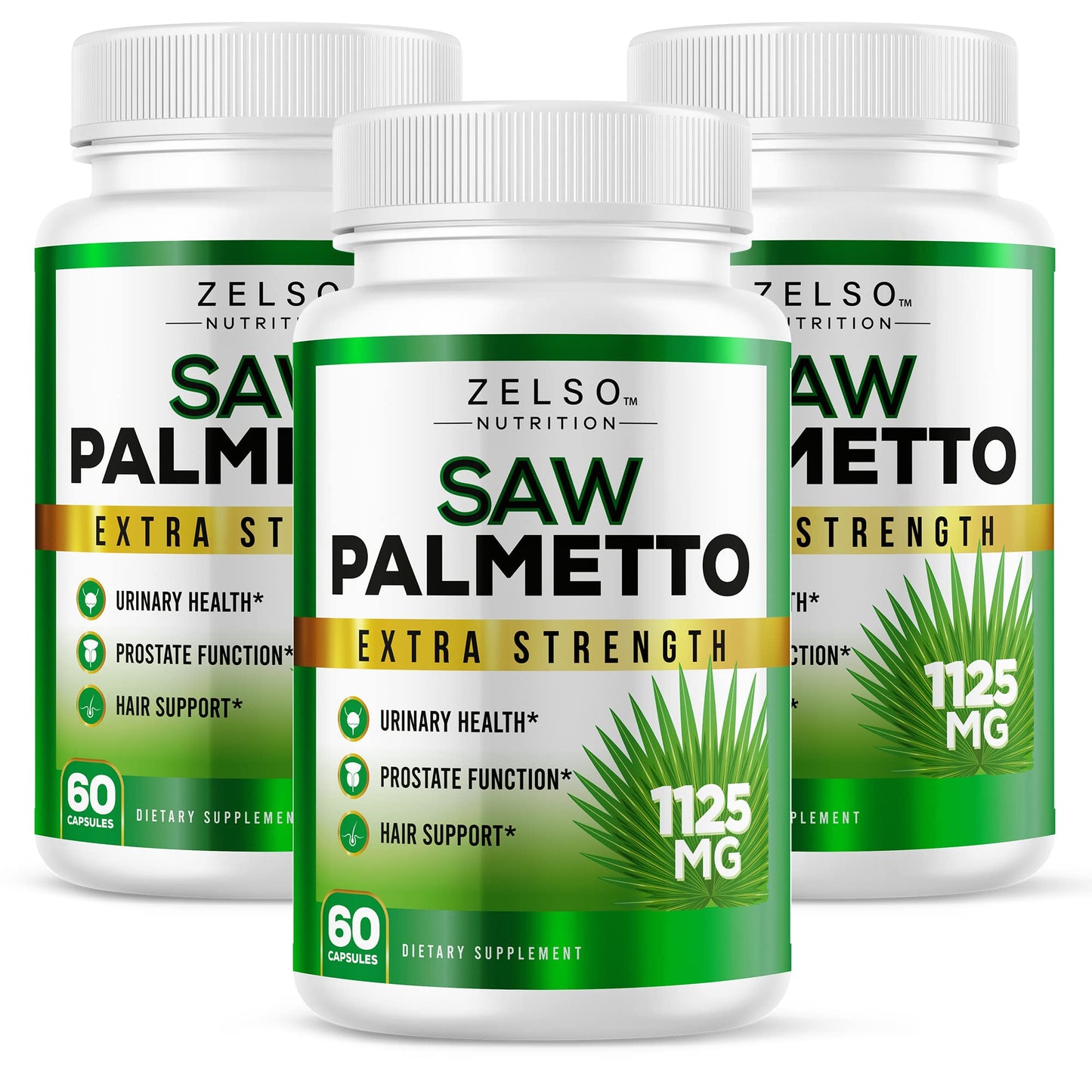 ZELSO Saw Palmetto Prostate Supplement for Men 180 Capsules