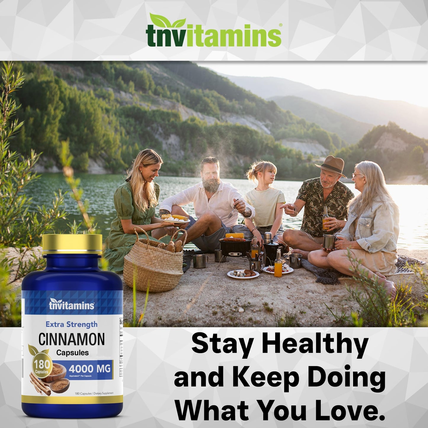 tnvitamins Cinnamon Capsules 4,000 mg Equivalent, 180 Capsules