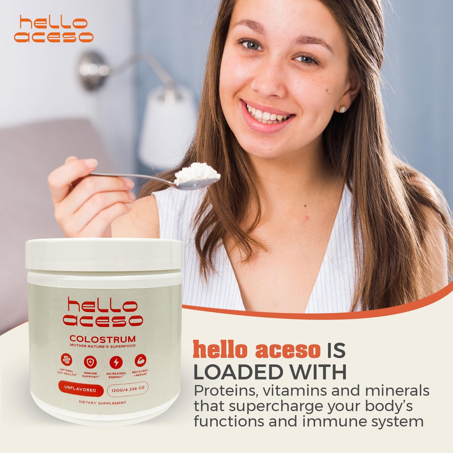 hello aceso Colostrum Powder 4.2 Ounce