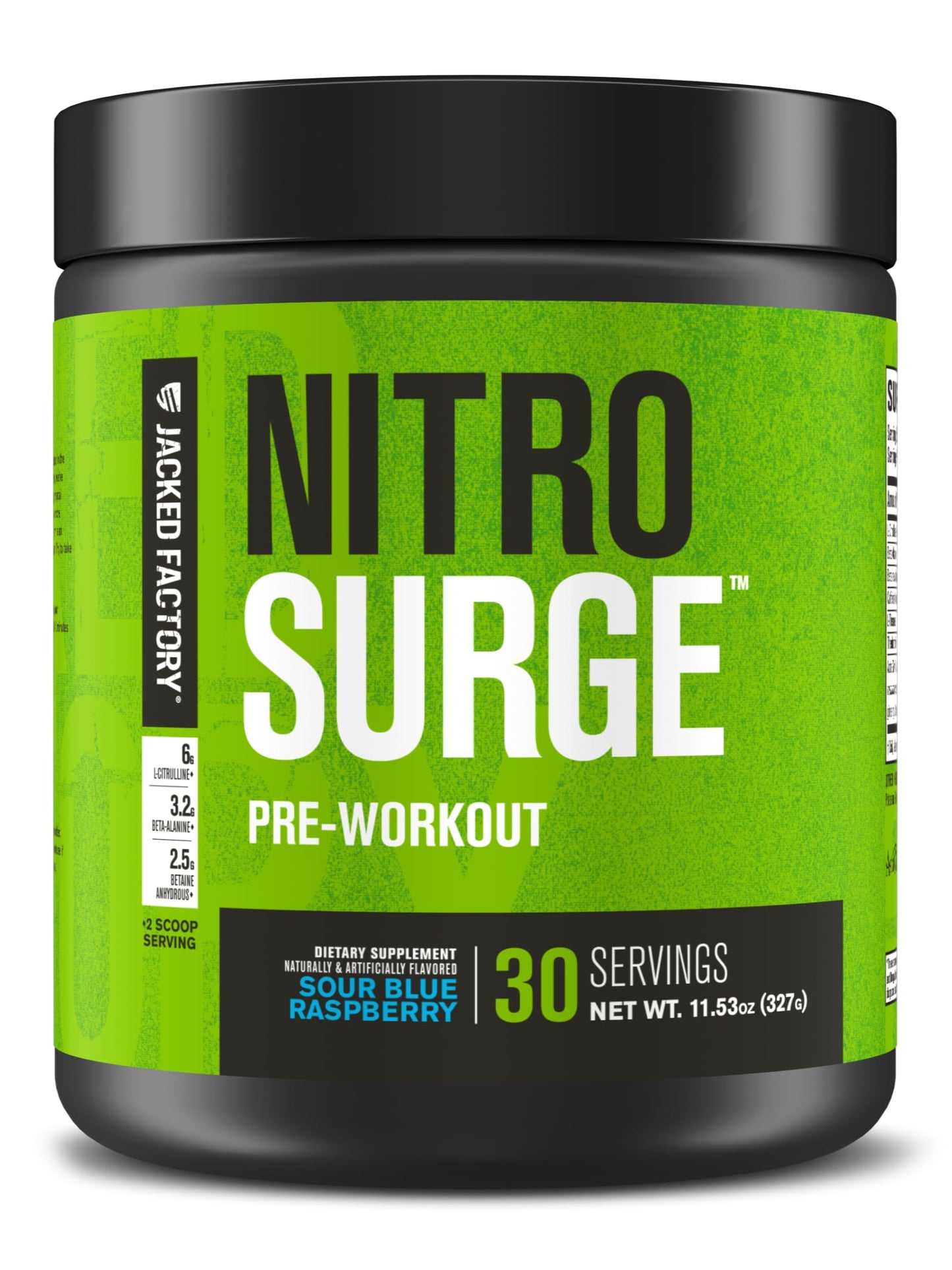Jacked Factory Nitrosurge Pre Workout Supplement Powder, 30 Servings