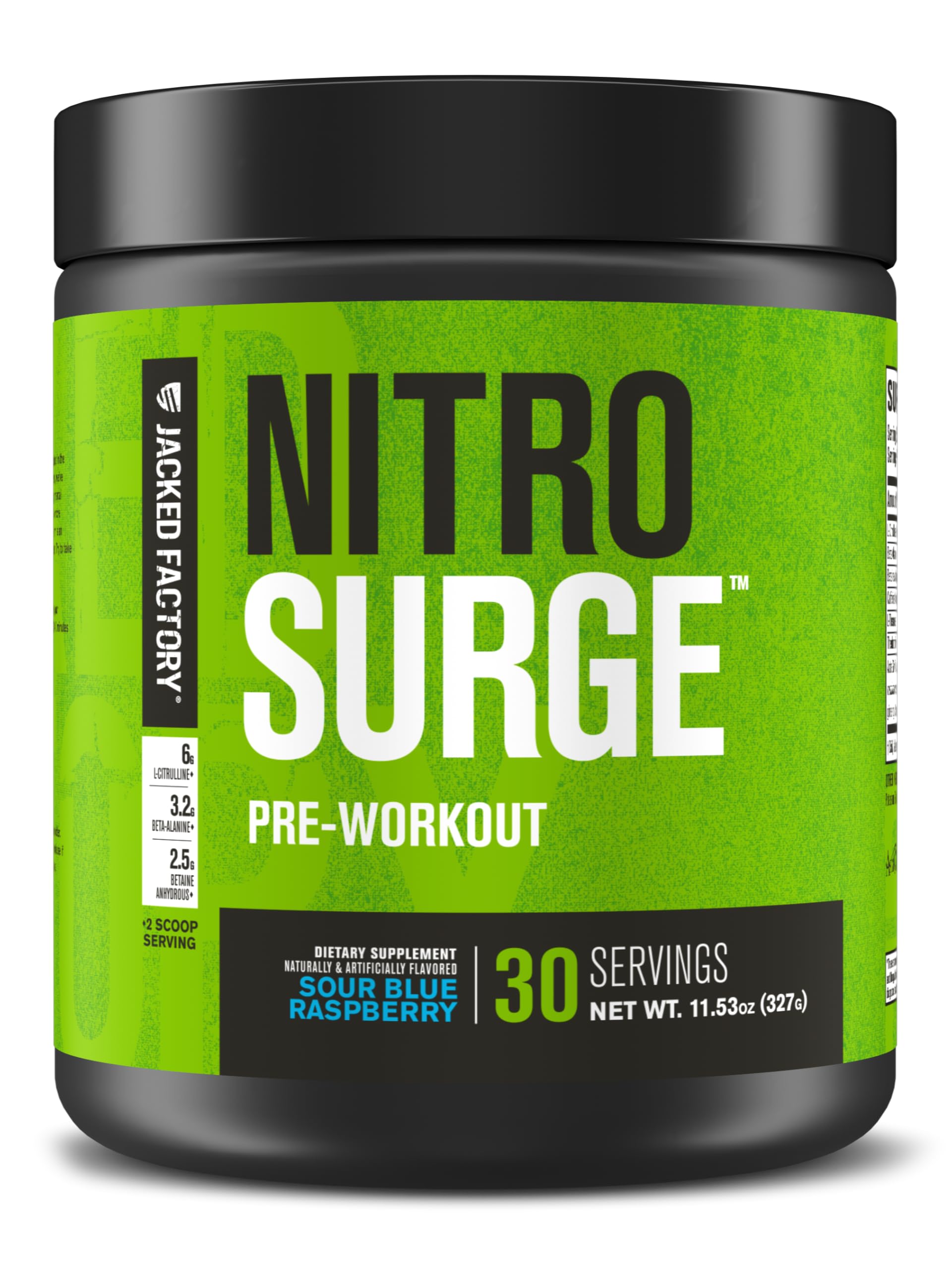 Jacked Factory Nitrosurge Pre Workout Supplement Powder, 30 Servings