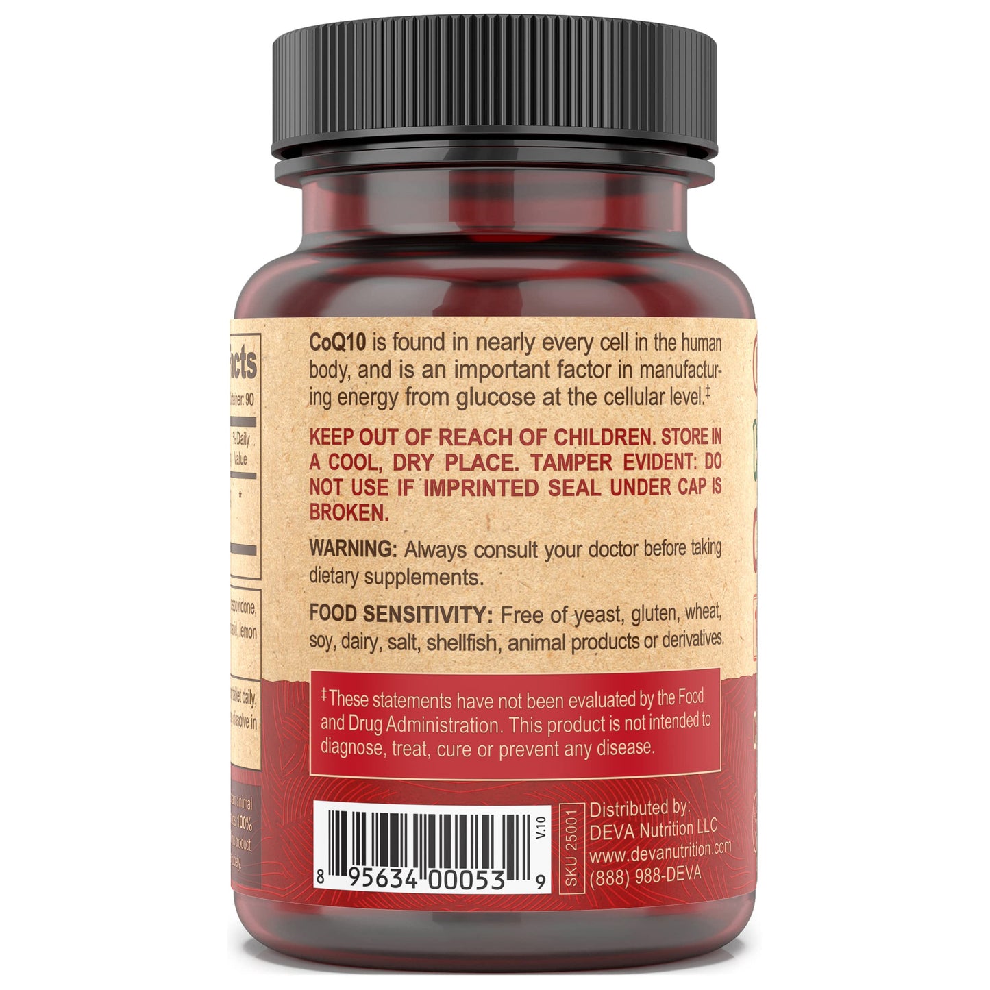 DEVA Coenzyme Q10 100mg Tablets 90 Count