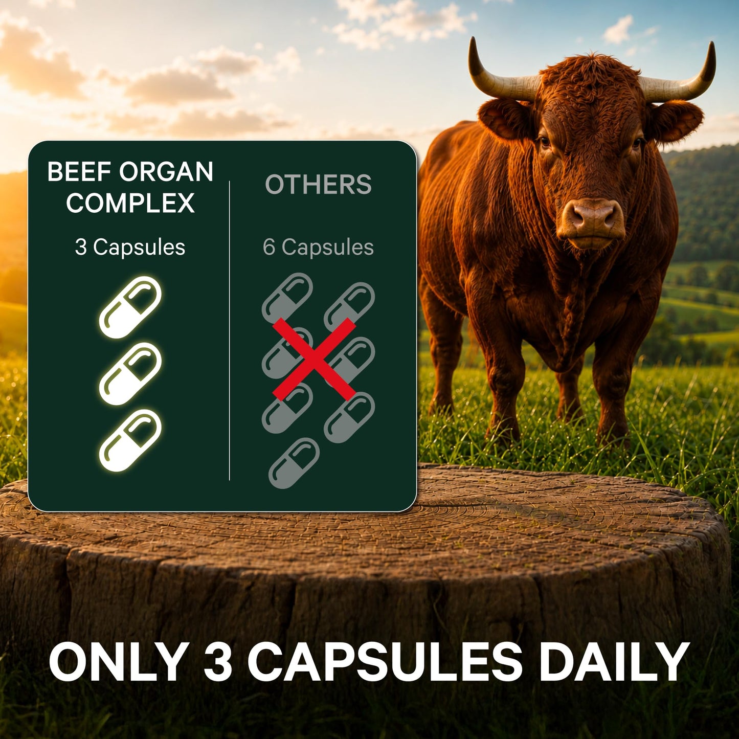 Pink Stork Men's Beef Organ Complex Capsule, 60 Count