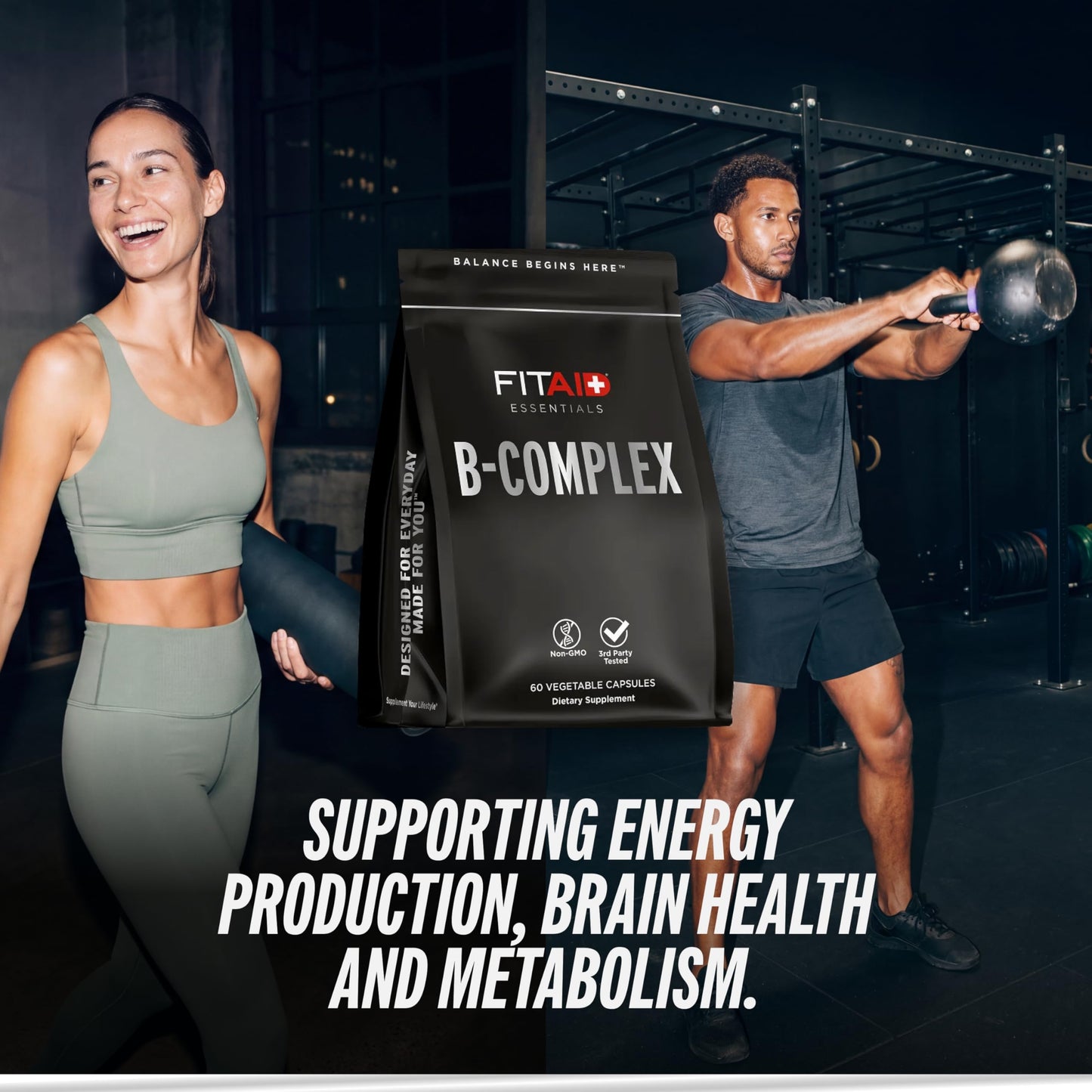 LIFEAID FITAID Methylated B-Complex Energy Supplement Capsule 120 Count